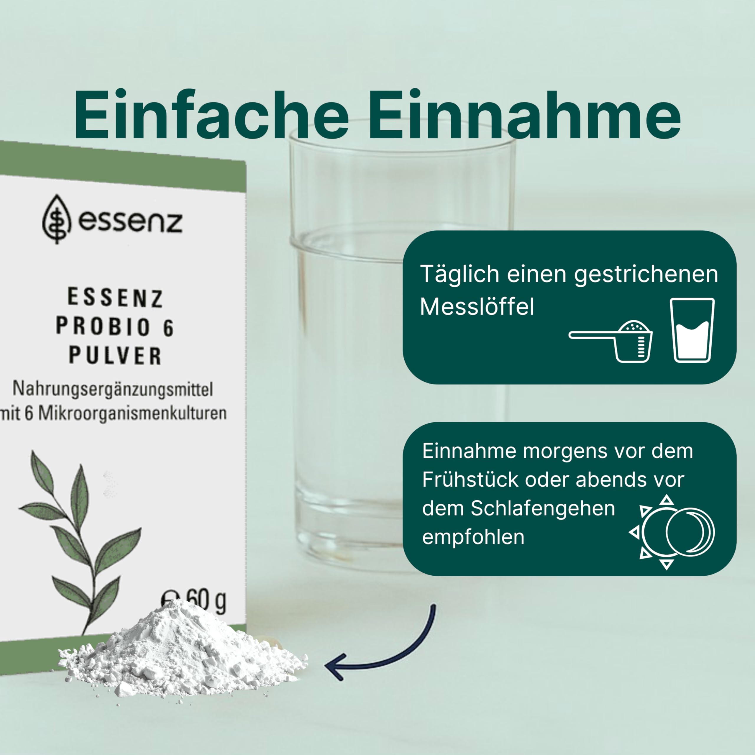 ESSENZ Probio 6 Pulver – 6 Bakterienkulturen & Inulin, 60 g