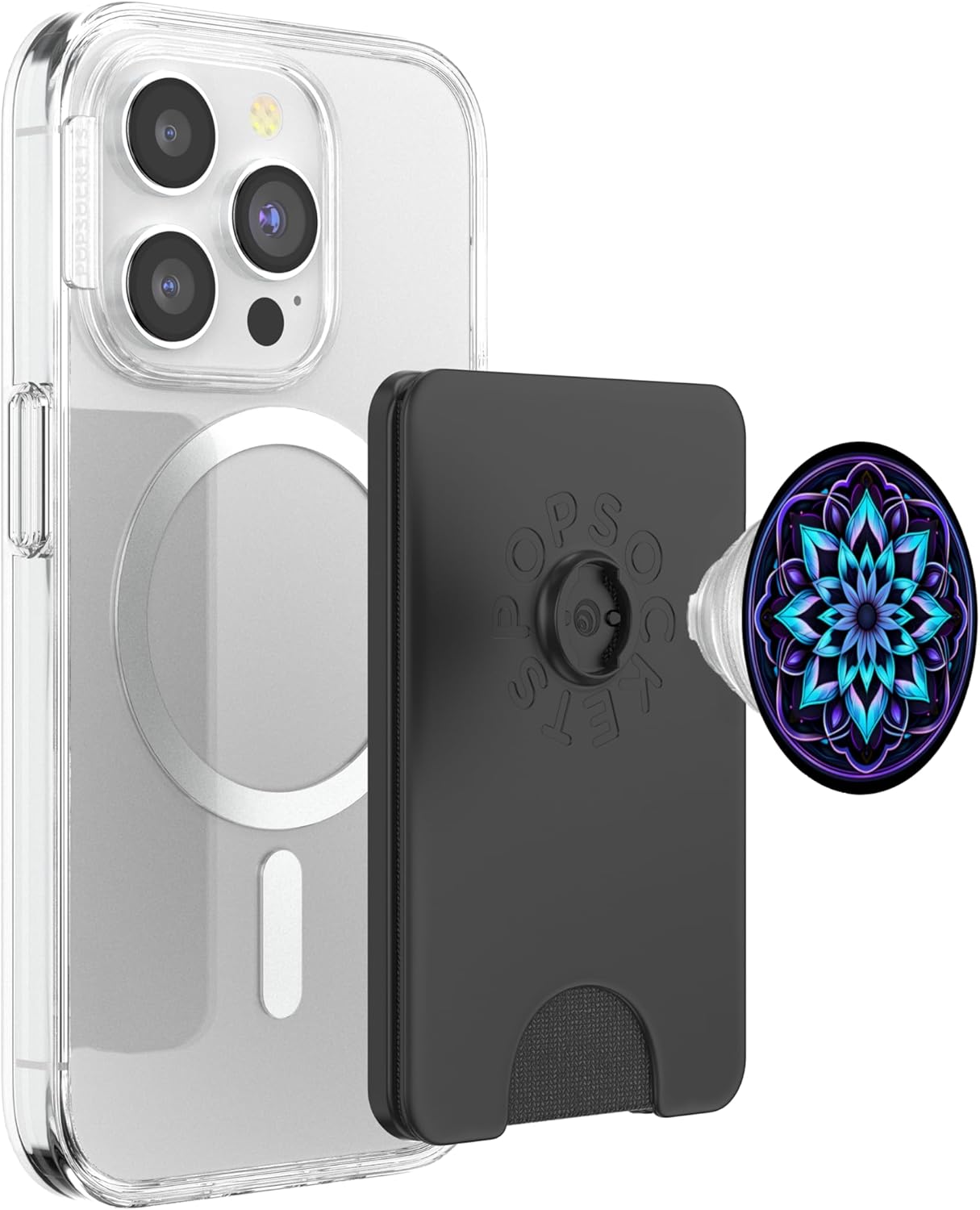 Mandala Aesthetic Beautiful Colorful Purple Blue PopSockets PopWallet for MagSafe