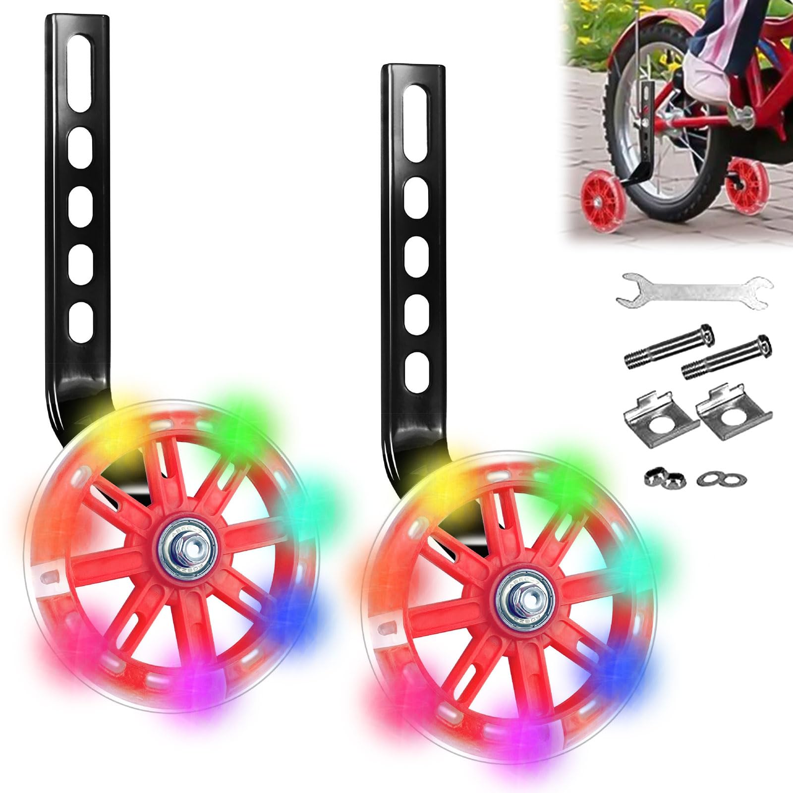 Koło pomocnicze, stabilizator rowerowy dla dzieci, stabilizatory kół rowerowych dla dzieci, pomocnicze koło rowerowe, regulowane koła treningowe, uniwersalne kółko rowerowe do rowerów 12-20 cali