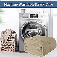 Vista 5 de MAPLE DOWN Edredón Suave Tamaño King Relleno de Edredón - Edredón Alternativo de Plumón con Pestañas en las Esquinas - Microfibra Ligera y Marrón