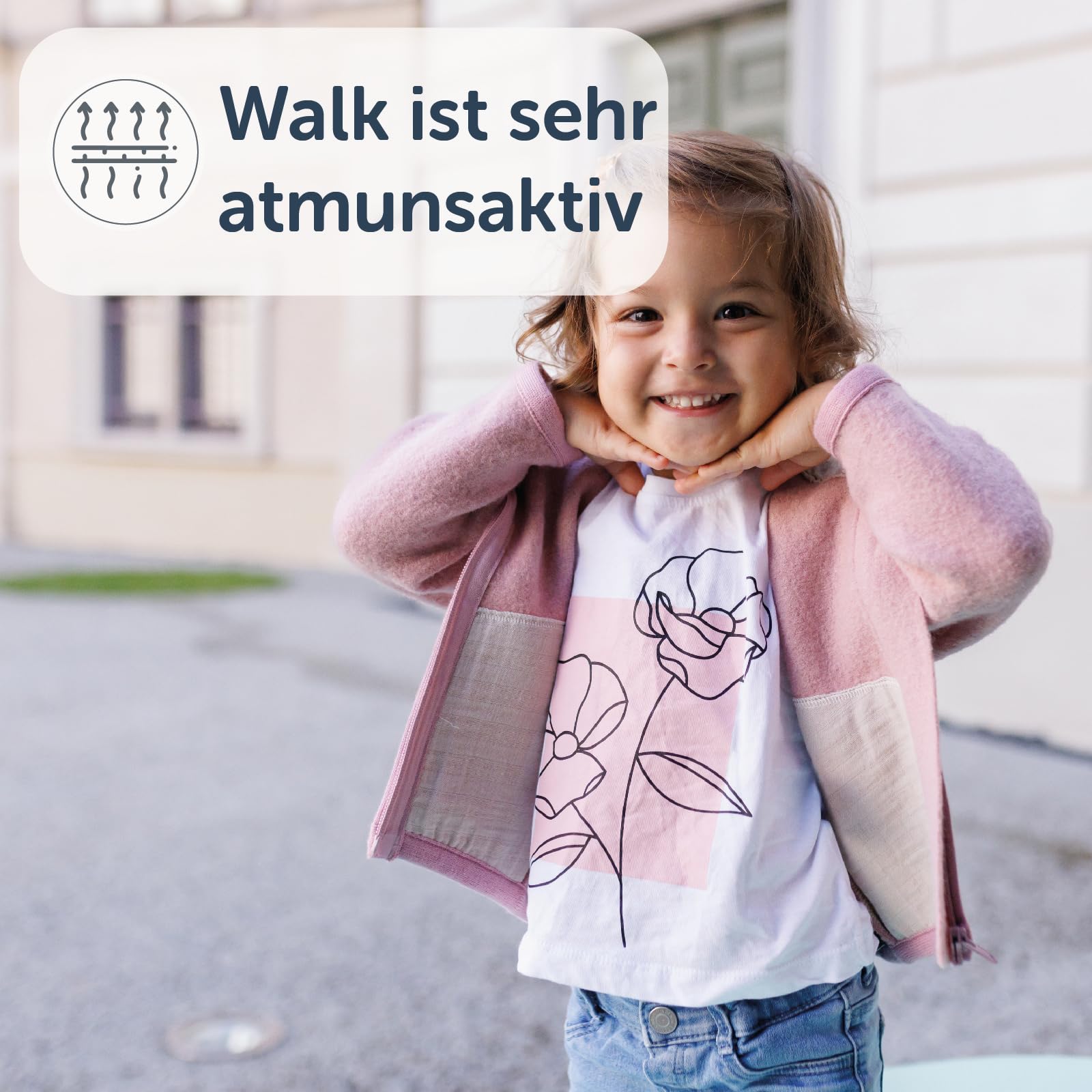 cocoome Wollwalk Jacke für Kinder | aus Natur Schurwolle mit Reißverschluss | Walk Jacke für Baby | Walkjacke Tiere | in Europa gefertigt | verschiedene Größen und Modelle | Größentabelle beachten