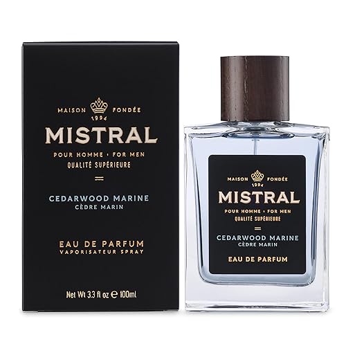 Miniatura 2 de Mistral Colonia para Hombre  Eau de Parfum de Madera de Cedro Marina  Aroma Masculino Fresco y Boscoso con Marino, Jazmín y Cedro  Perfume para