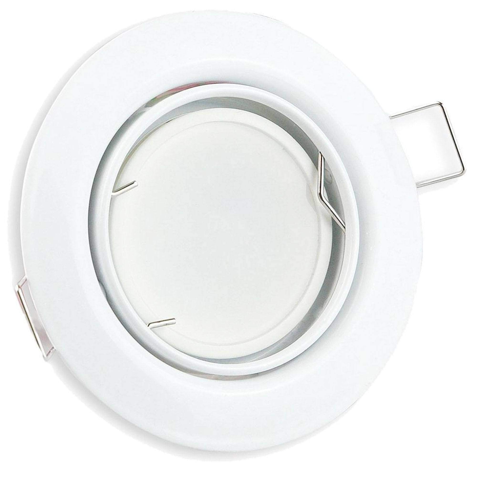 6x LED Einbaustrahler Set 1,2 Watt kaltweiß rund - weiß GU10 230V - Einbauleuchte 60mm Bohrloch - Deckeneinbaustrahler Deckenspot Deckeneinbauleuchte Einbauleuchte Einbau-Spot