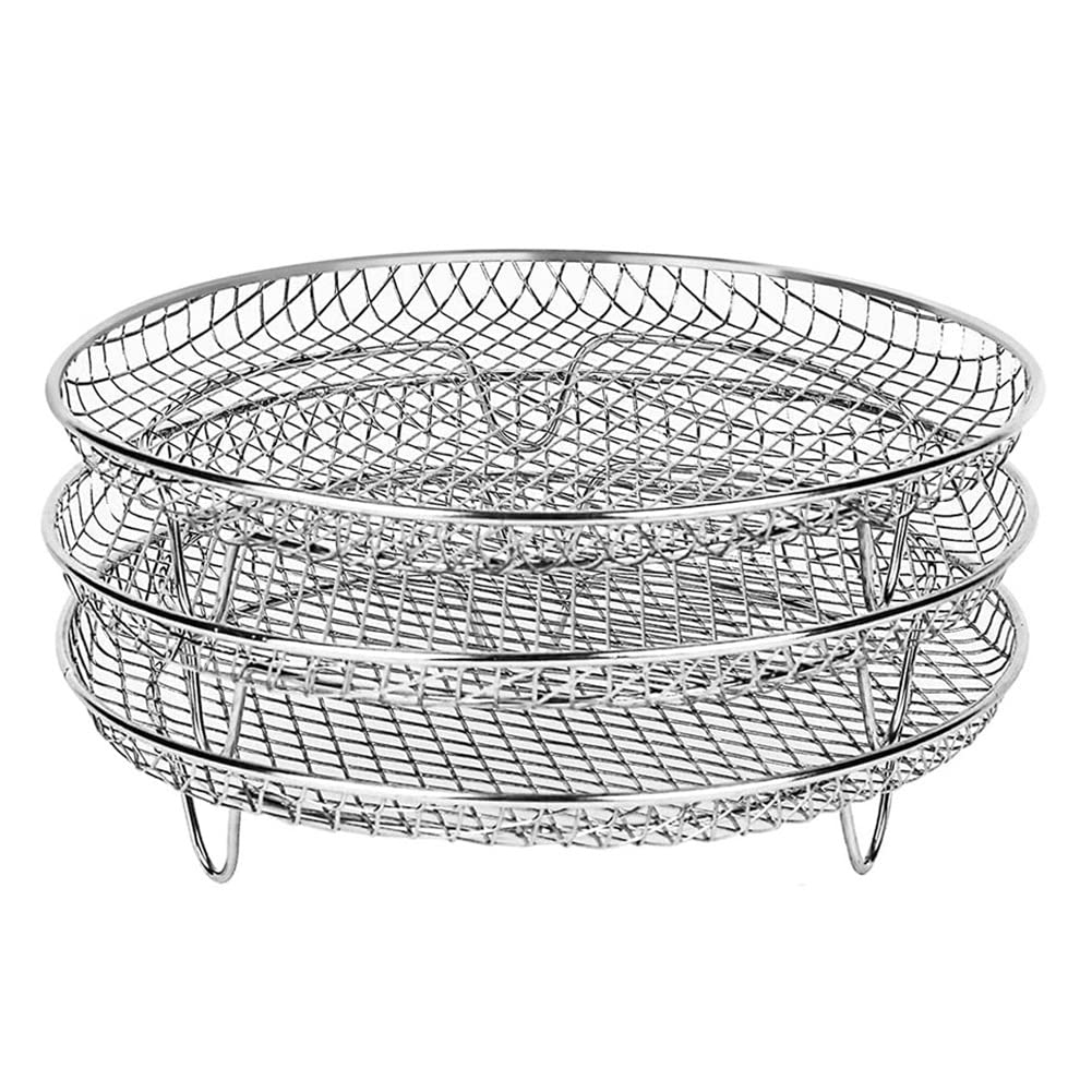 Air Fryer Three Stackable Dehydrator Racks for Gowise Ninja Steel Air Fryer Rack Fit All 4.2-5.8QT