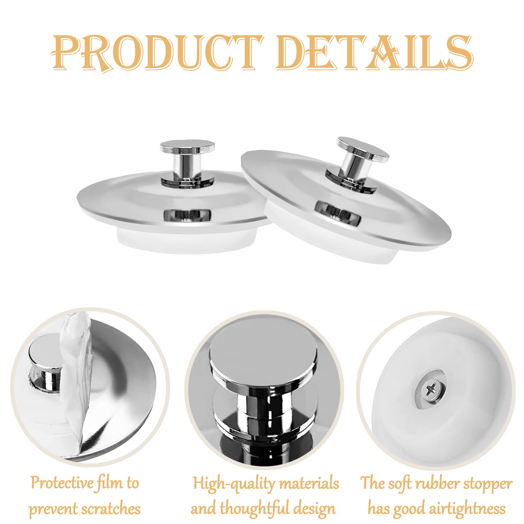 Oro Rosa  Tappo Per Lavello In Acciaio Inox, Tappo Universale Per Lavello Tappo Di Scarico Per Lavabi Da Appoggio Tappo Per Bagno 88278985