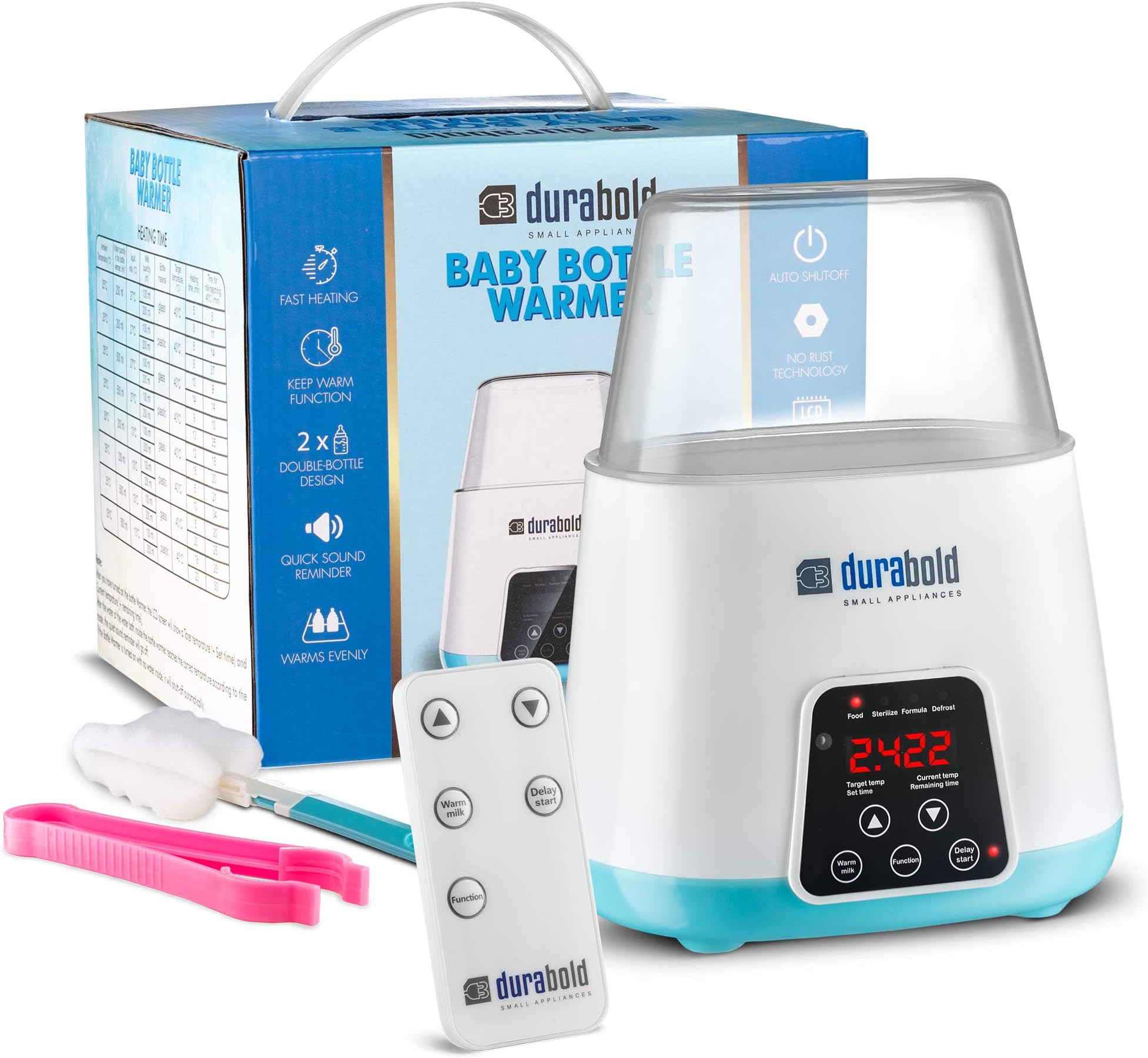 Baby Bottle Warmer & Bottle Sterilizer- Bottle Steam Sterilizer-Multipurpose Bottle Warmer with Remote Control- Digital Touch Display Warmer with Accurate Temperature Control - Blue