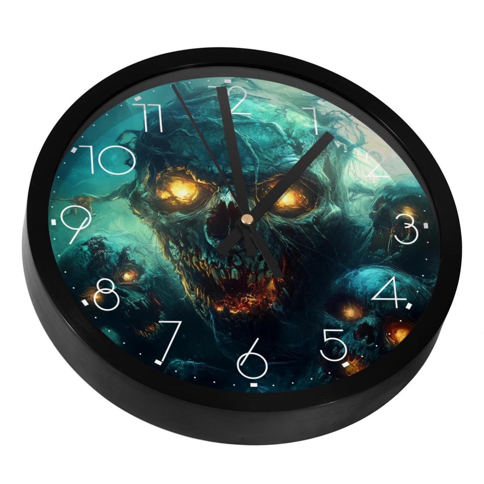 Horloge murale sans tic-tac motif Dead Skulls pour dormir sans bruit dans sa chambre