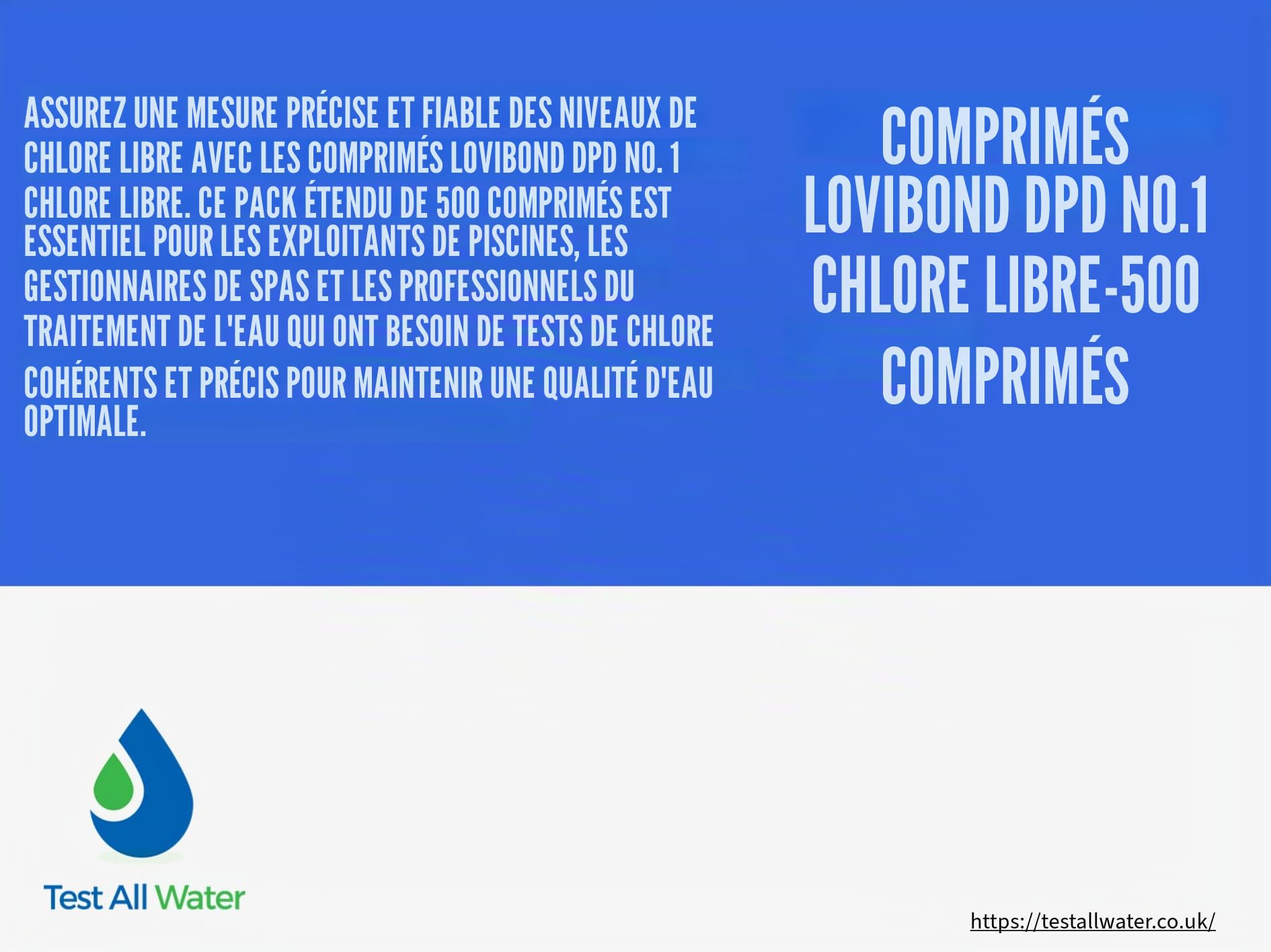 Lovibond – DPD No. 1 photomètre 500 tablettes test chlorine