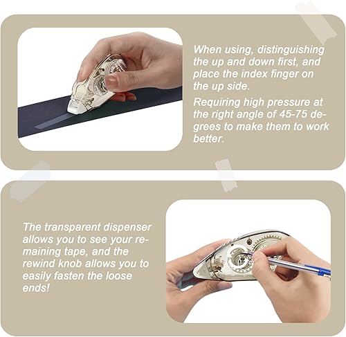 Miniatura 3 de Total 4 rodillos de cinta adhesiva de doble cara, sin ácidos y seguro para archivar, dispensador permanente de cinta adhesiva de doble cara para