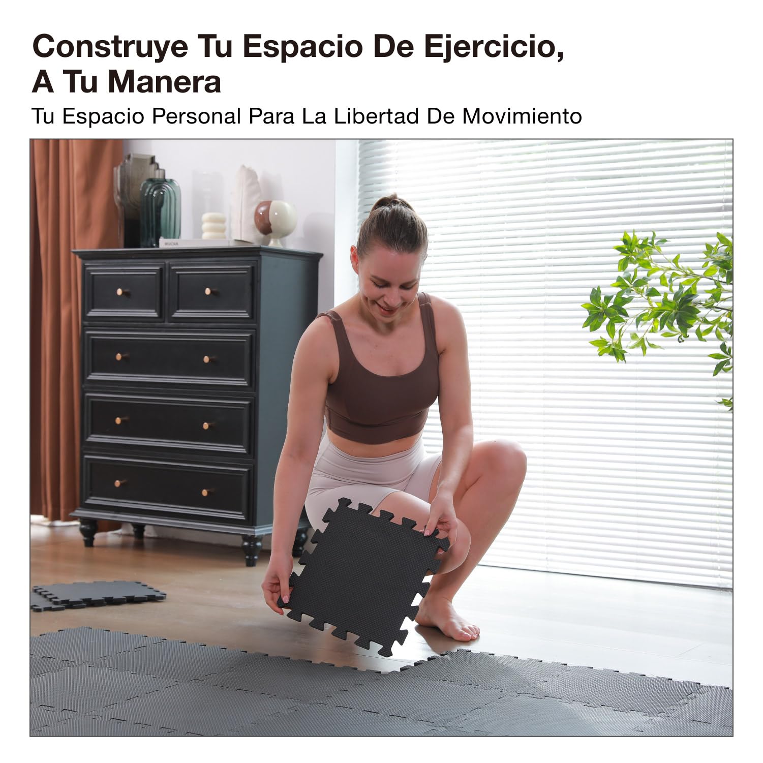 AIRHOP Juego de 18 Alfombrillas para Suelo de Gimnasio, Espuma EVA de Alta Densidad, Antideslizantes y de Alta amortiguación, Ideales para Yoga y Fitness, Gimnasio en casa, 30x30 cm