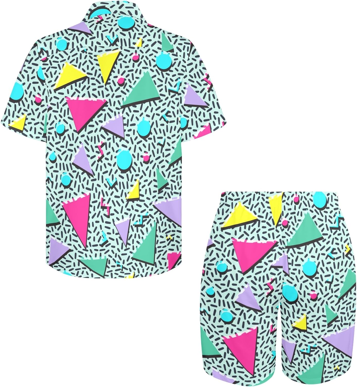 HUGLAZY Christmas Hawaiian Shirt Mens 2 Piece Outfit Tropical Shirts Short Sleeve Beach Outfit Party - Image 5