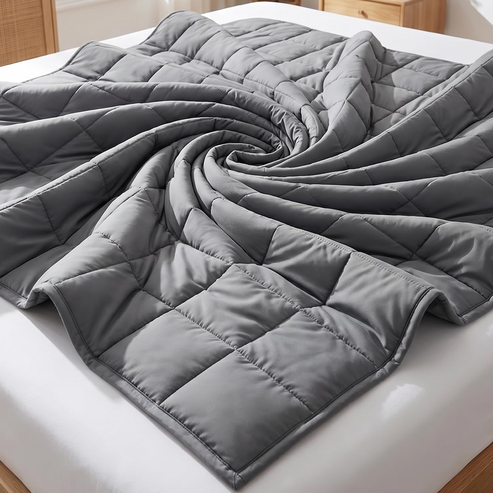 Smart Queen Dark Grey Weighted Blanket For Adults,Throw Size(41X60, 5Lbs), Soft Heavy Throw Blanket Machine Washable For Fall, Bedding &Napping On Couch With Soft Breathable Cotton