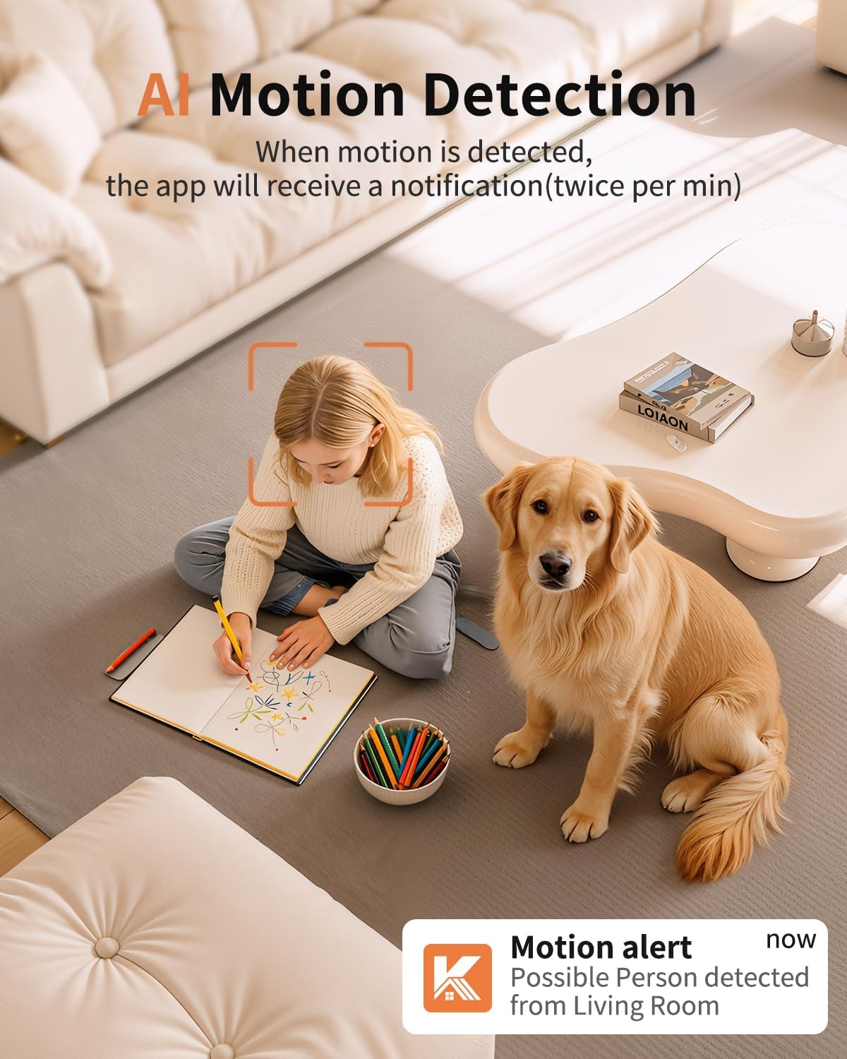 2K Cameras for Home Security, 5G & 2.4G WiFi Security Camera Indoor Outdoor for Baby Pet Dog Cat Nanny, 2-Way Audio, Color Night Vision, Siren, 24/7 Local Recording, IP65, Work with Alexa, K07-4P