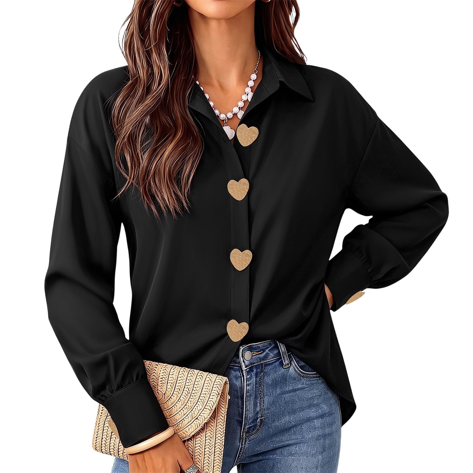 Gettalocky Button Down Shirts for Women Long Sleeve Casual Blouses XS-XL | Smooth Fabric,…