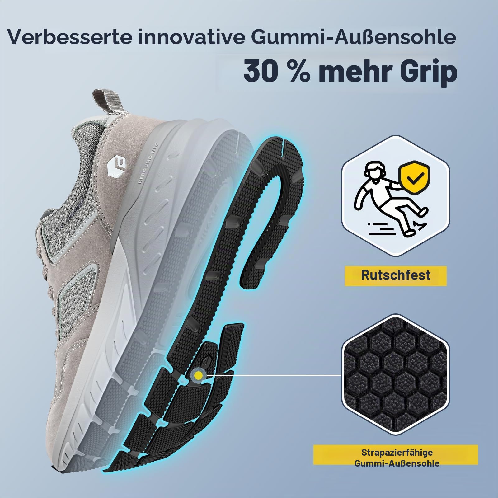 FitVille Laufschuhe Herren Sneaker Extra Weit Turnschuhe Atmungsaktive Sportschuhe Outdoor Straßenlaufschuhe Bequeme Walking Schuhe