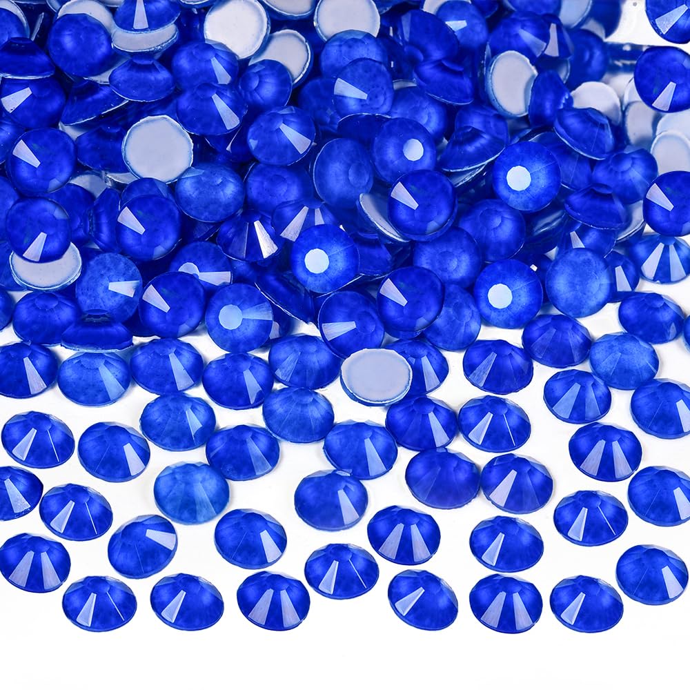 Blinginbox Flatback Glass Rhinestones,Neon Gems 288pcs Non Hotfix Crystal Rhinestones for Nail Crafts Clothes Tumblers Face Makeup,Blue Neon,SS30