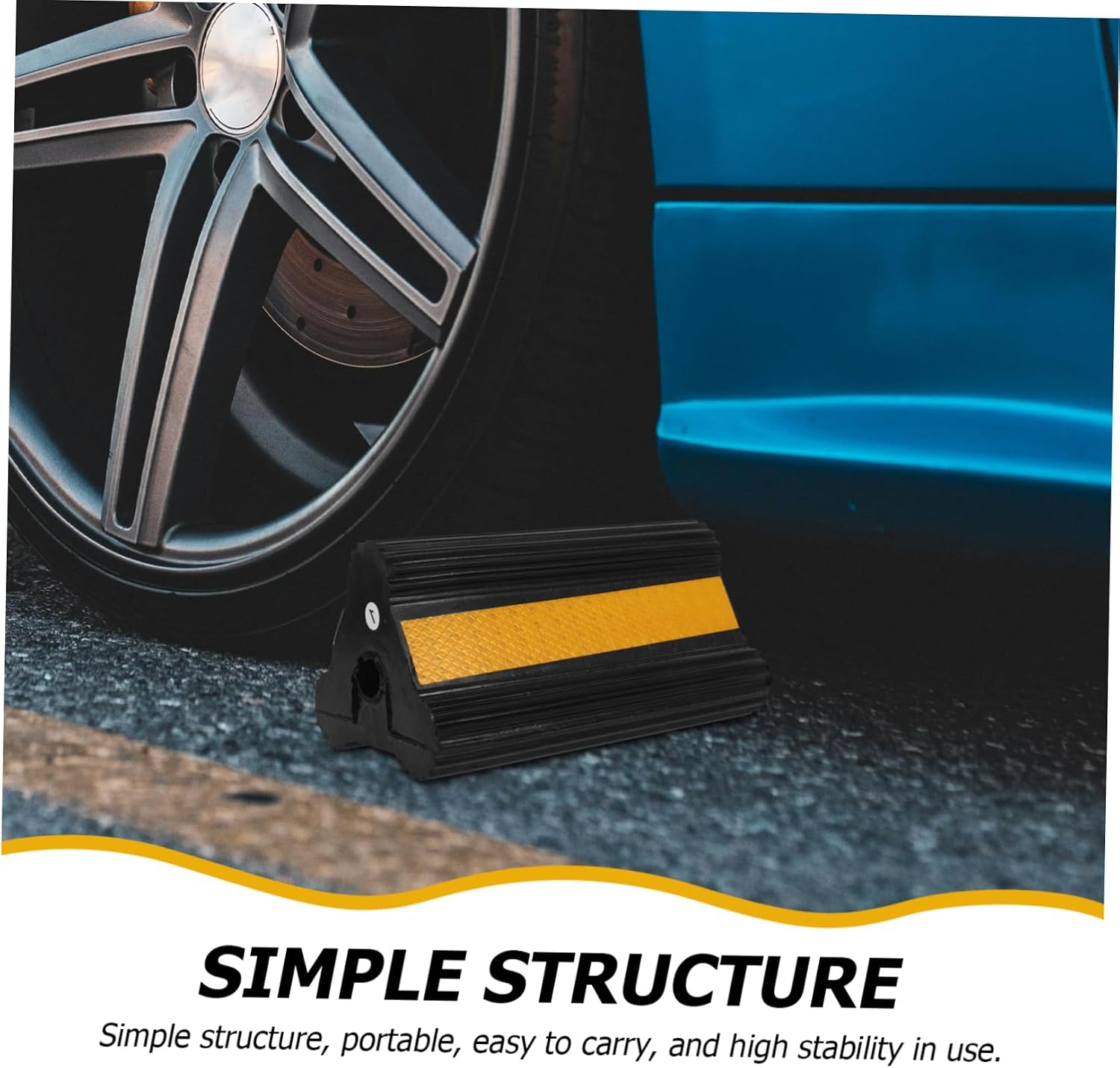 Healifty Heavy Duty Wheel Stoppers Non-Slip Rubber Chocks for Rvs Car Wheel Chocks Rope Handle