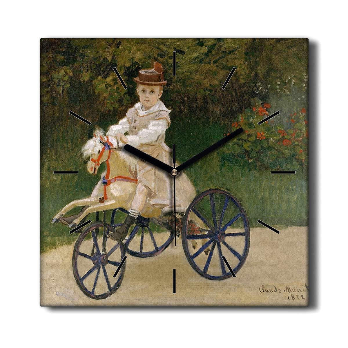Horloge sur Toile pour Décoration Le Salon - Cadran Mural Peinture Monet 30cm