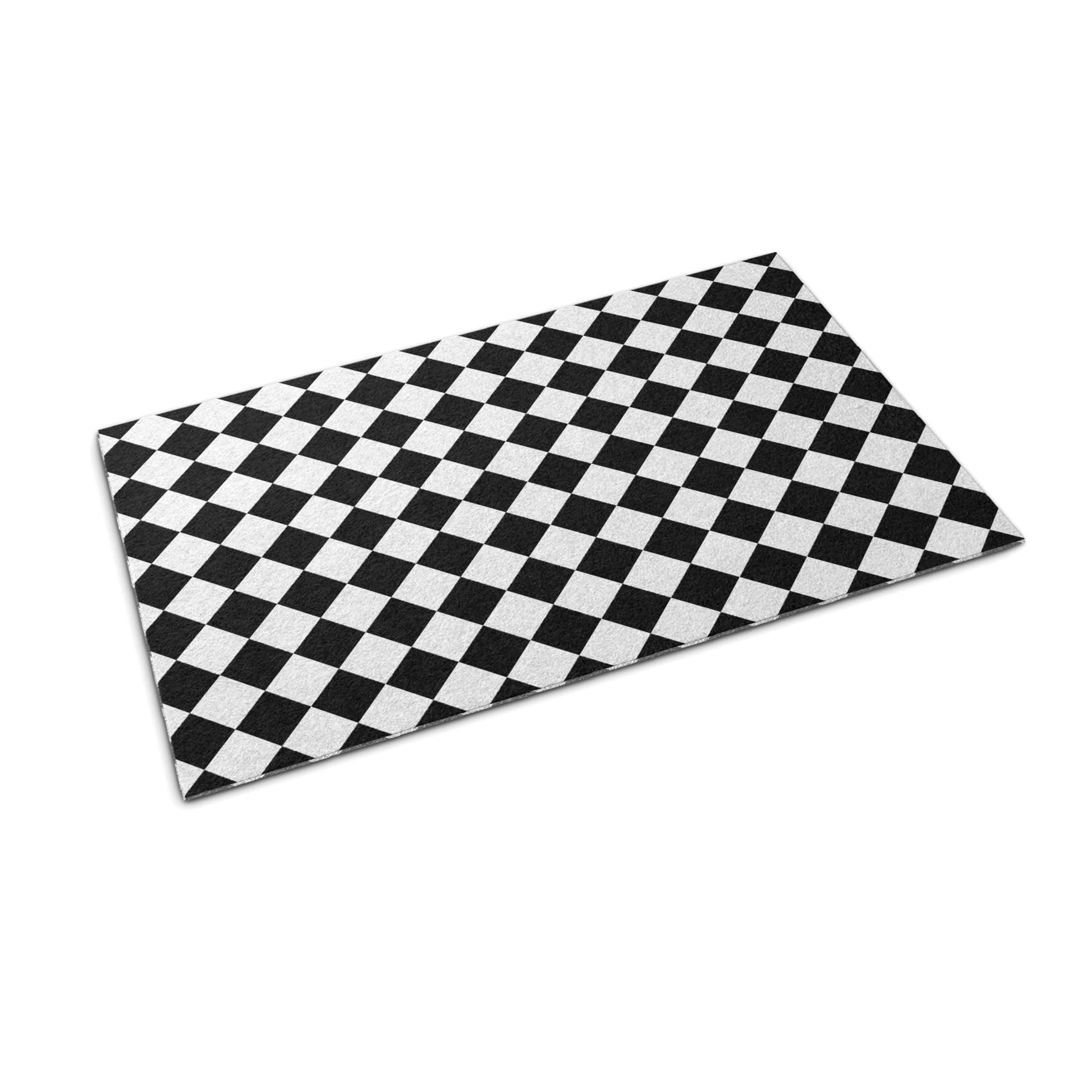 Tulup Outdoor Dirt-Trapper Door Mat Washable Large 90x60cm/35,4x23,6inch Anti Slip Durable Front Door Mat Outside - Square pattern