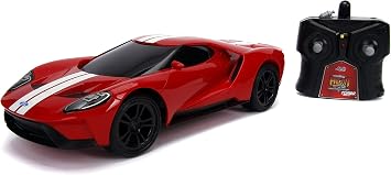 Jada Toys Hyperchargers Heat Chase Radio Control Vehicle - Twin Pack with USB Charging (2Piece), 1: 16 Scale, 2015 Dodge Charger SRT Hellcat & 2017 Ford Gt