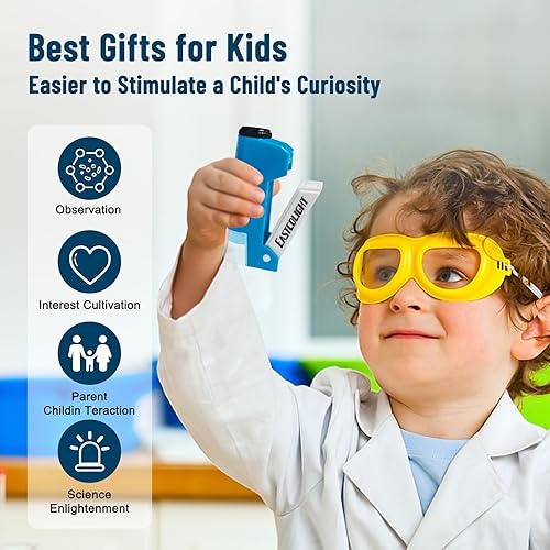 Miniatura 6 de Microscopio portátil para niños de 5-7-8-12 años, microscopio de bolsillo para niños, mini microscopio de mano con zoom ligero de 50x, kit de