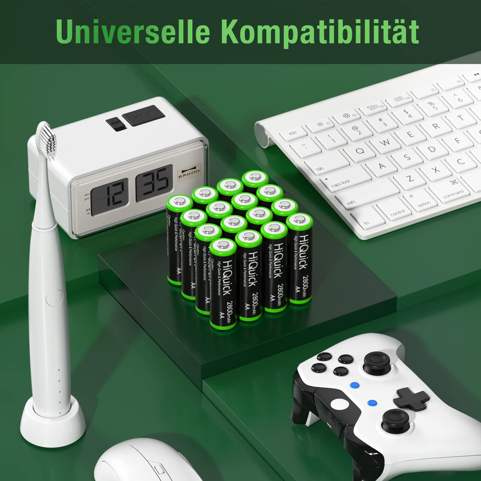 HiQuick AA Wiederaufladbare Batterien 2800mAh Hohe Kapazität 32er Pack
