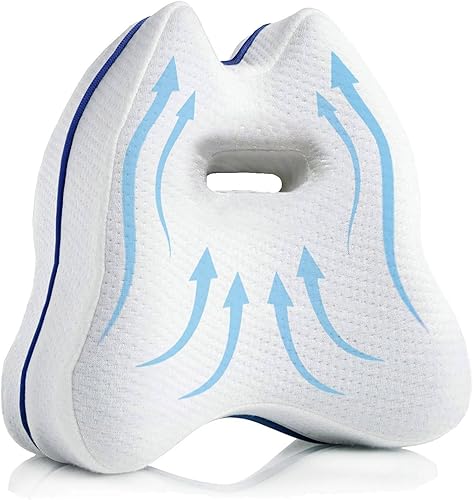 Tiwwie Almohada de rodilla para piernas para dormir de lado, almohada de apoyo de espuma para dormir para dolor de espalda, cojín de espuma