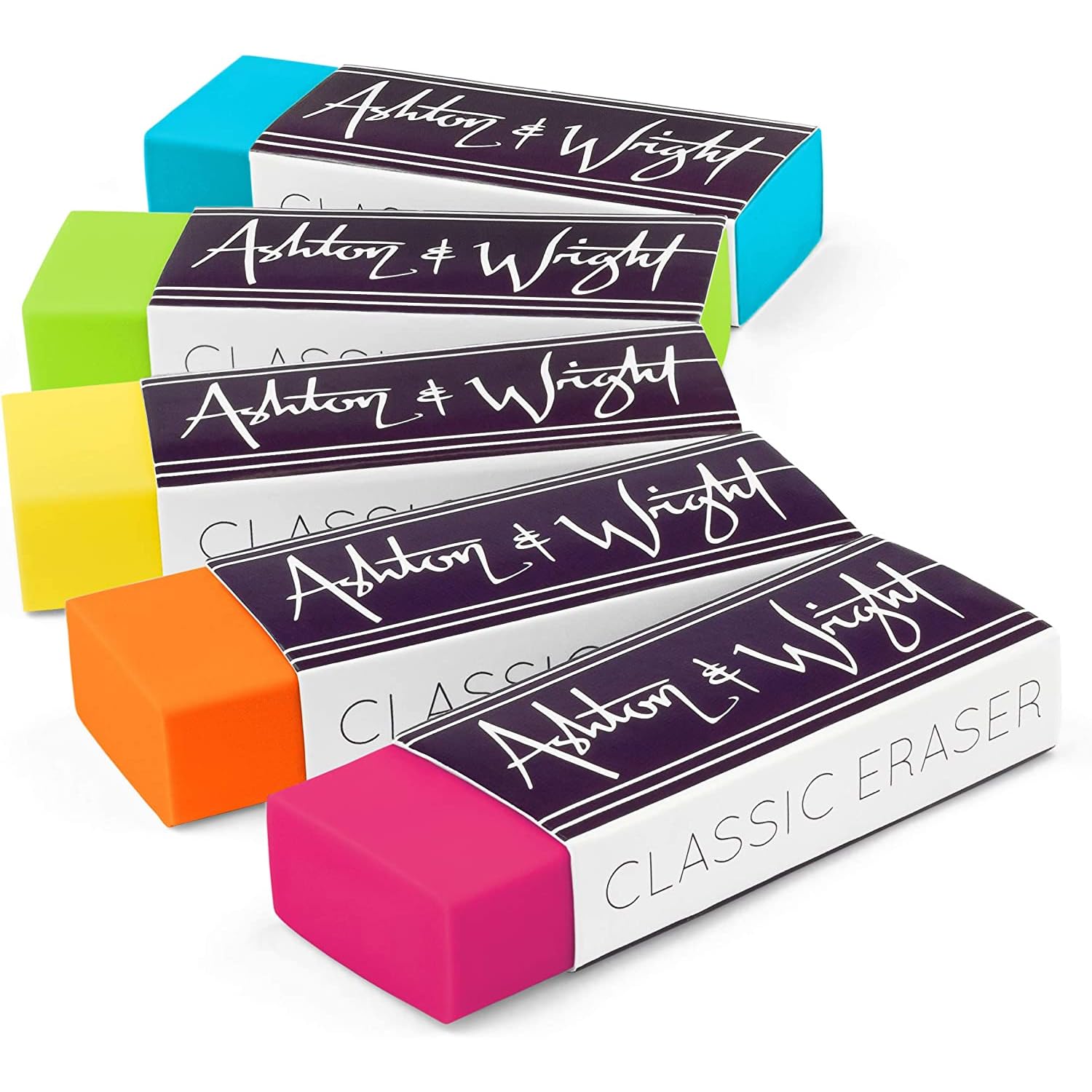 Ashton and Wright - Classic Eraser - Latex Free Plastic Rubber (Tropical Neon, Pack of 10) - Image 2