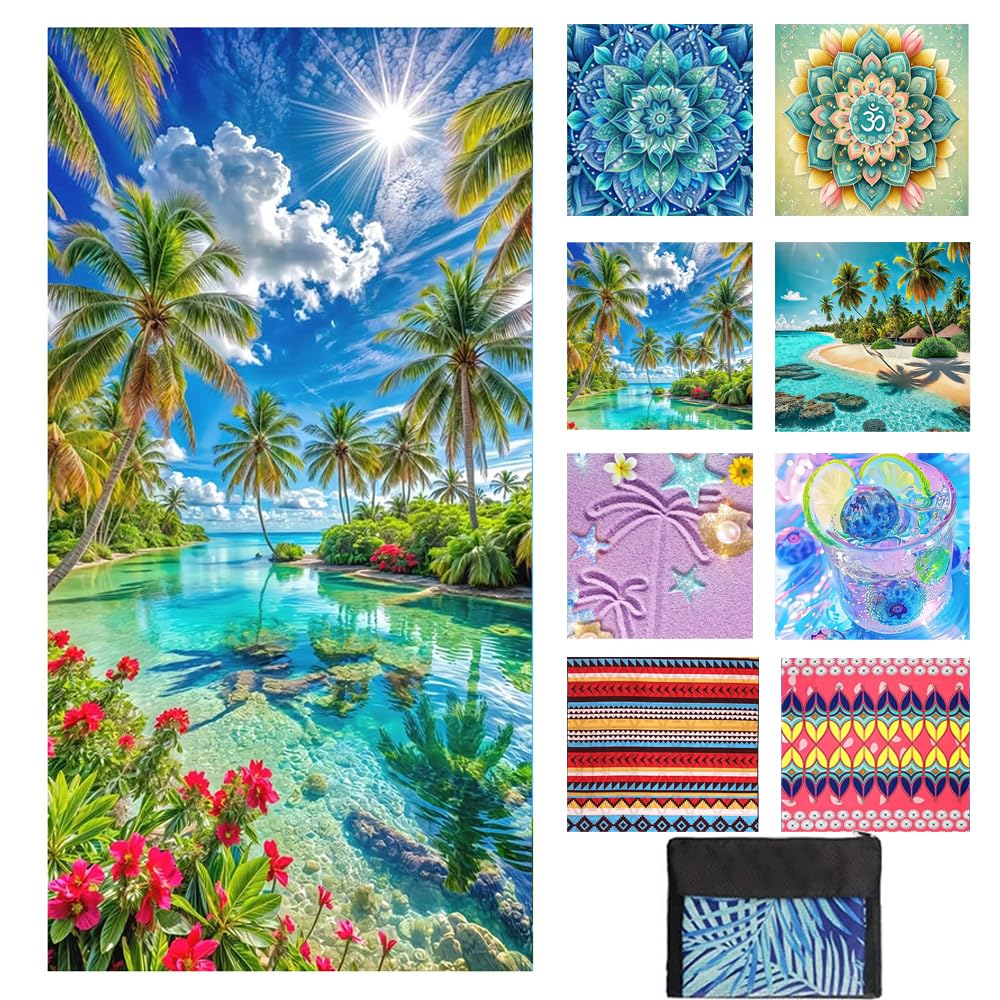 Microfibre Beach Towel Bath Towel Sand-Free Quick Drying Beach Towel for Women Large Beach Towels Summer Beach Sheet Towel Beach Accessory Must-Haves Gifts for Women 180*80 Coconut Tree C