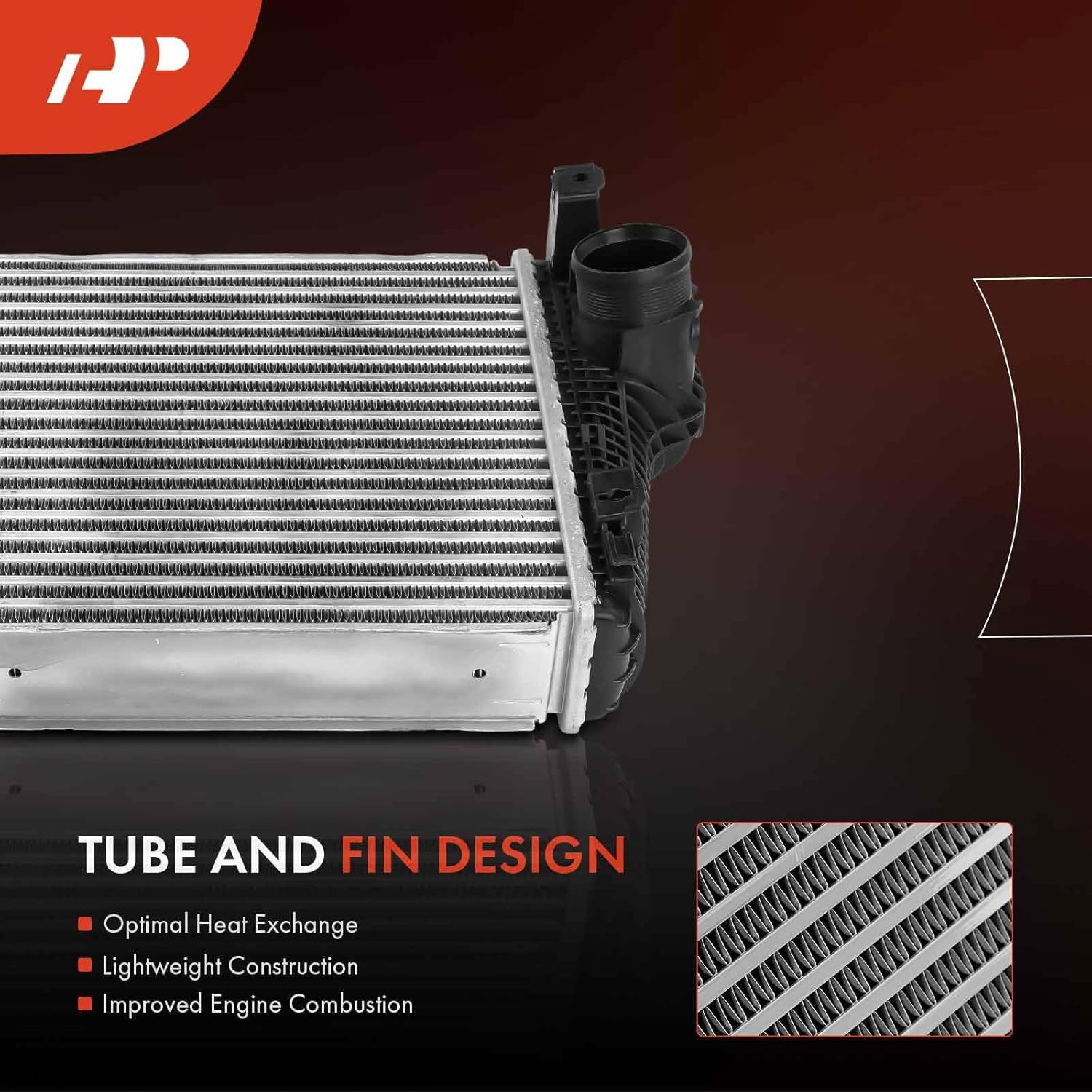 A-Premium Turbo Intercooler Compatible with Porsche Macan 2015-2018 3.0L 3.6L Turbocharged, Left Driver Side