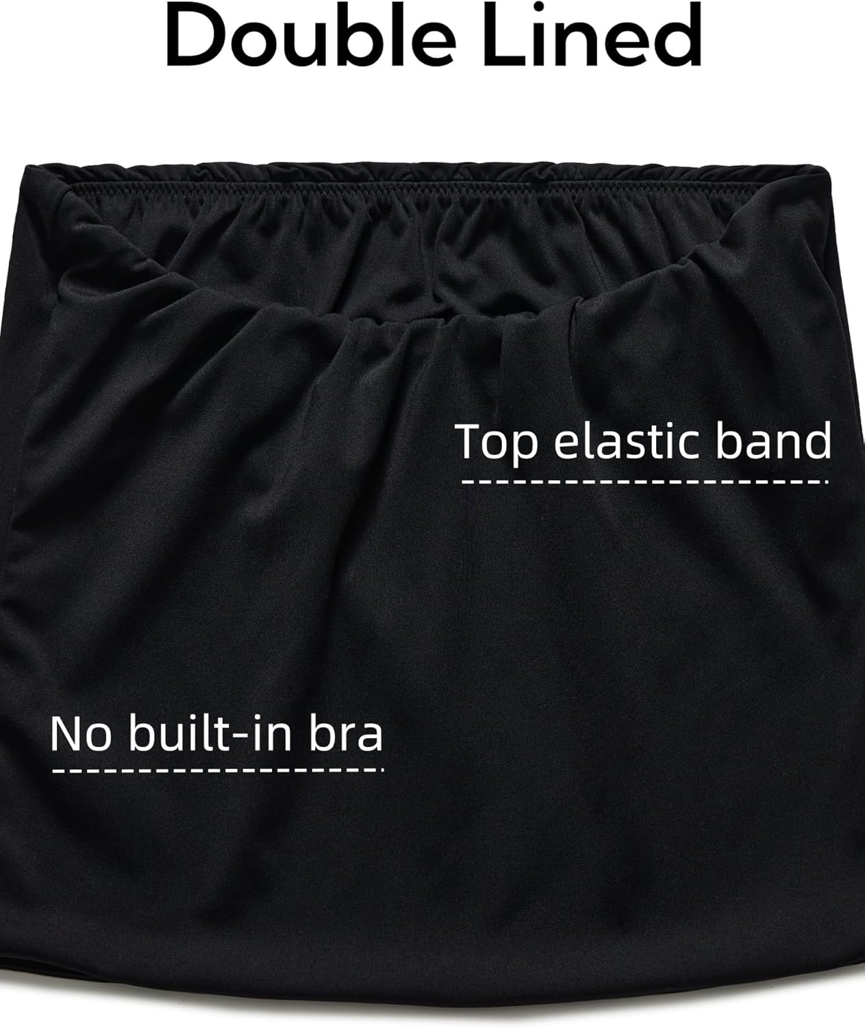 Womens Tube Tops Crop Going Out Tops Strapless Tank Summer Top Black L - Image 2