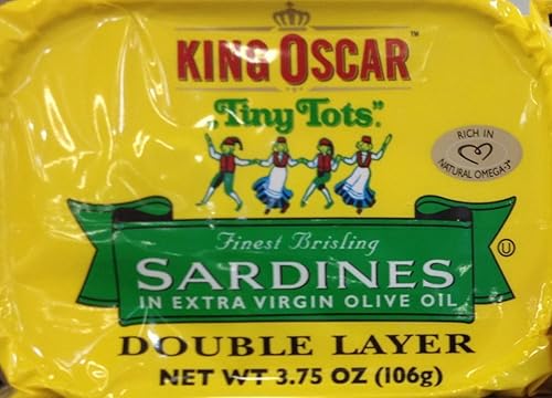 King Oscar "Tiny Tots" Las mejores sardinas en aceite de oliva virgen extra (9 latas)