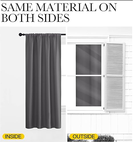 Miniatura 5 de NICETOWN Cortinas opacas para ventana de dormitorio, decoración del hogar, aislamiento térmico, bolsillo para barra, persianas y cortinas para