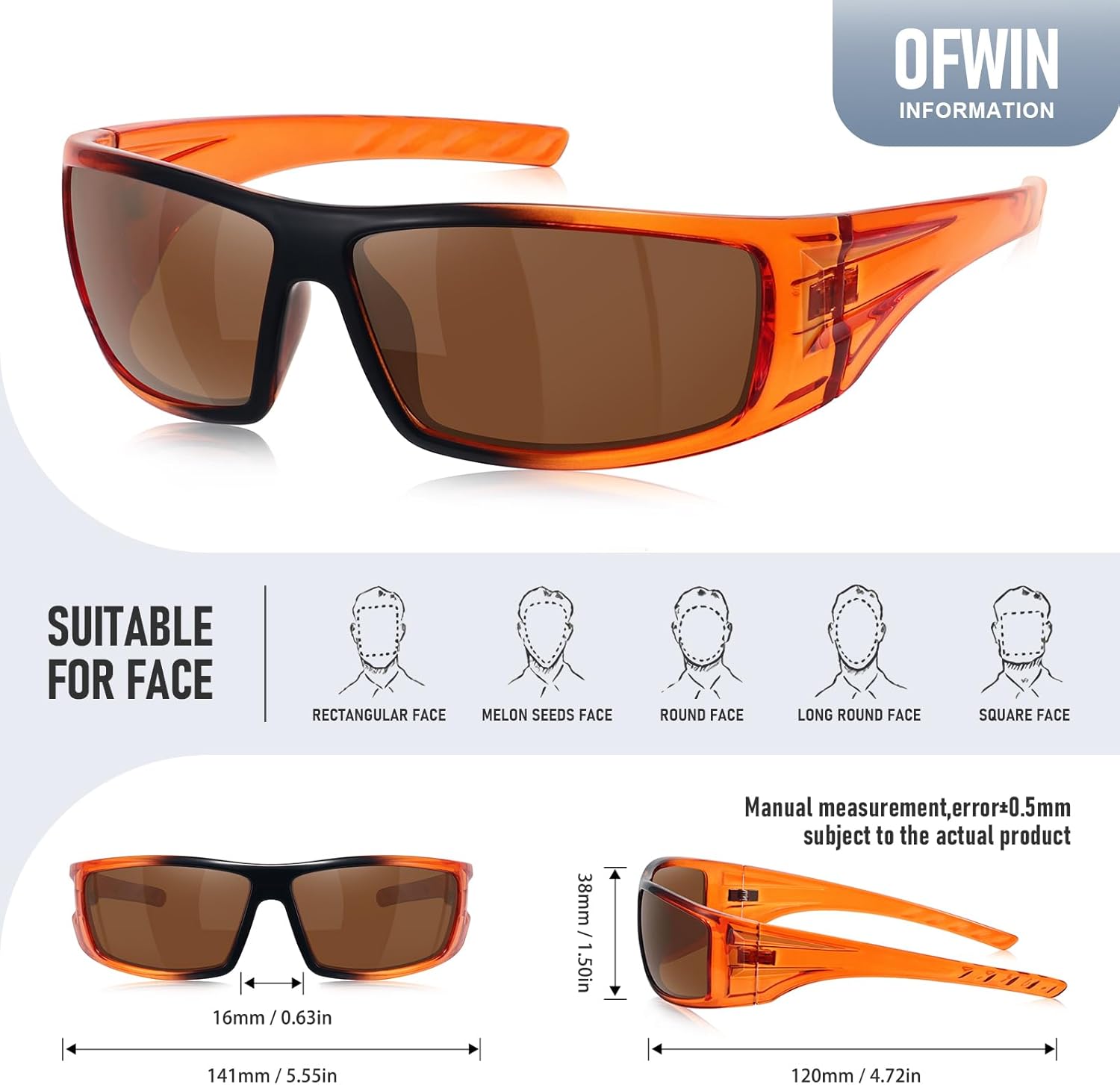 Polarized Sports Sunglasses for Men Women Unbreakable Frame Cycling Fishing Wrap Around Sunglasses UV400 Protection - Image 3