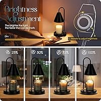 Vista 3 de Lámpara calentadora de velas, calentador eléctrico de velas con luz regulable, derretidor de cera perfumada, sin humo, compatible con varios