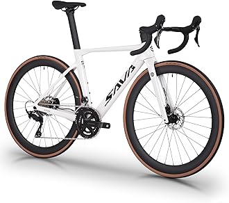 SAVADECK Carbon Fiber Road Bike, Hydraulic Oil Disc Bike with Carbon Fiber Frame and Wheelset, Lightweight Full Carbon Racing Bicycle with Shimano R7120 24S Shift Set for Adults