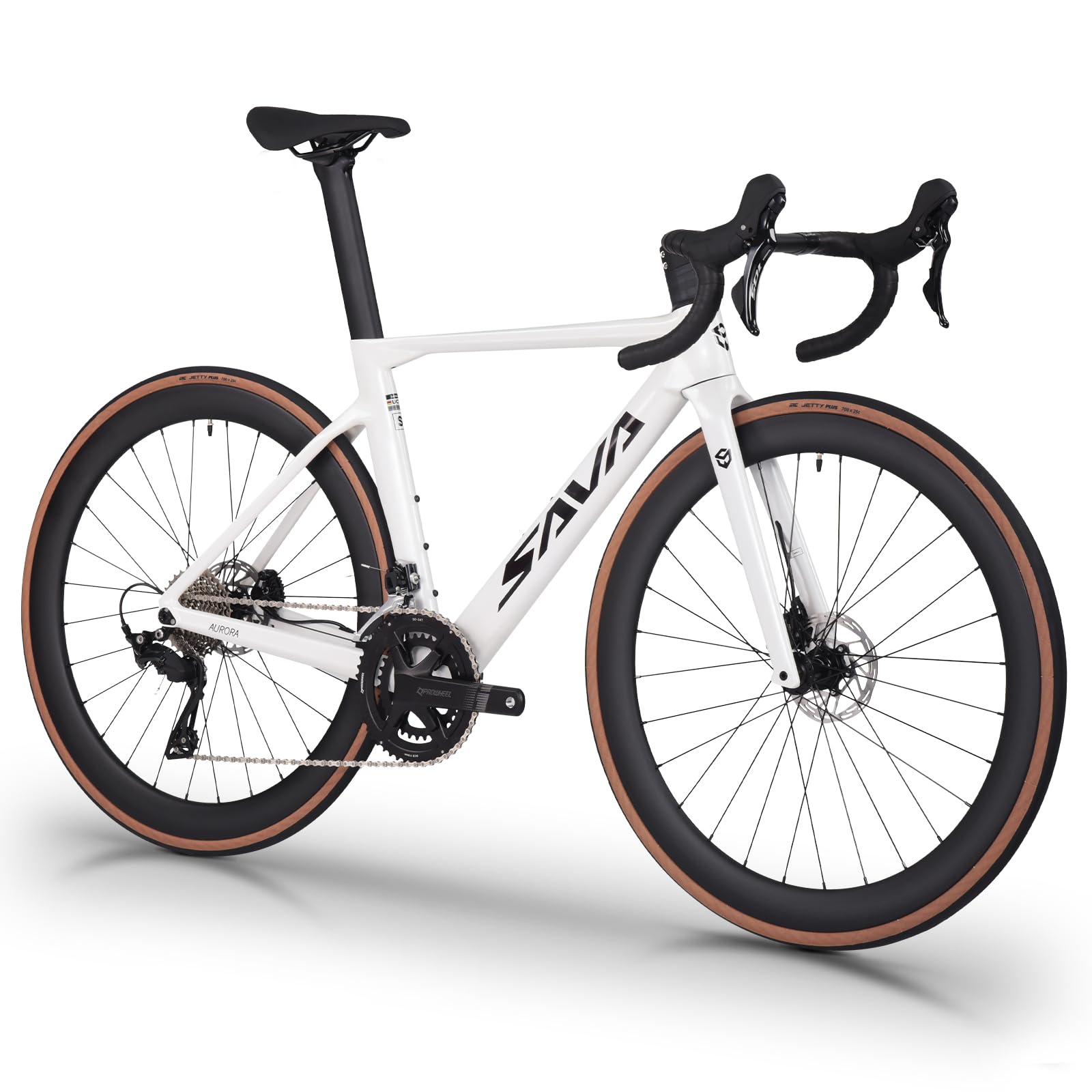 SAVADECK Carbon Fiber Road Bike, Hydraulic Oil Disc Bike with Carbon Fiber Frame and Wheelset, Lightweight Full Carbon Racing Bicycle with Shimano R7120 24S Shift Set for Adults