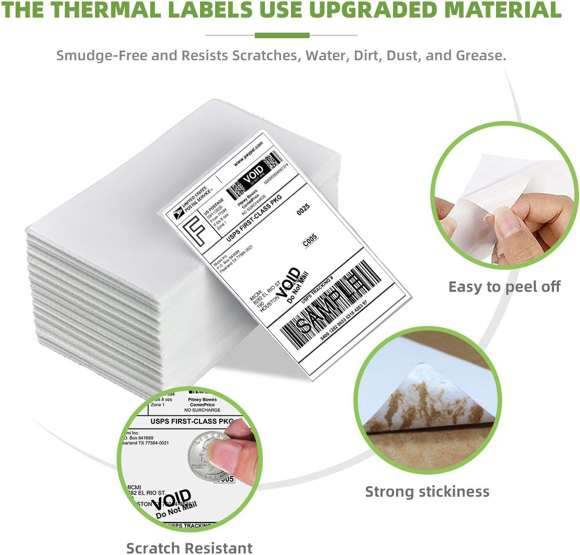 Fanfold 4x6 Direct Thermal Shipping Labels, Permanent Adhesive, White Mailing Labels for Thermal Printer Thermal Direct Shipping Label - Commercial Grade (4" x 6" Fan-Fold 500 Labels)