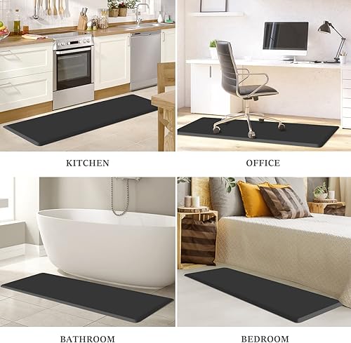 Miniatura 7 de WISELIFE Tapete de cocina acolchado, impermeable, tapete de cocina resistente al agua, tapete ergonómico de PVC cómodo para cocina, oficina,