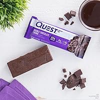 Vista 5 de Quest Nutrition Barras de proteína con trozos de chocolate doble, barras de 20g de proteína, 1g de azúcar, 4g de carbohidratos netos, sin gluten