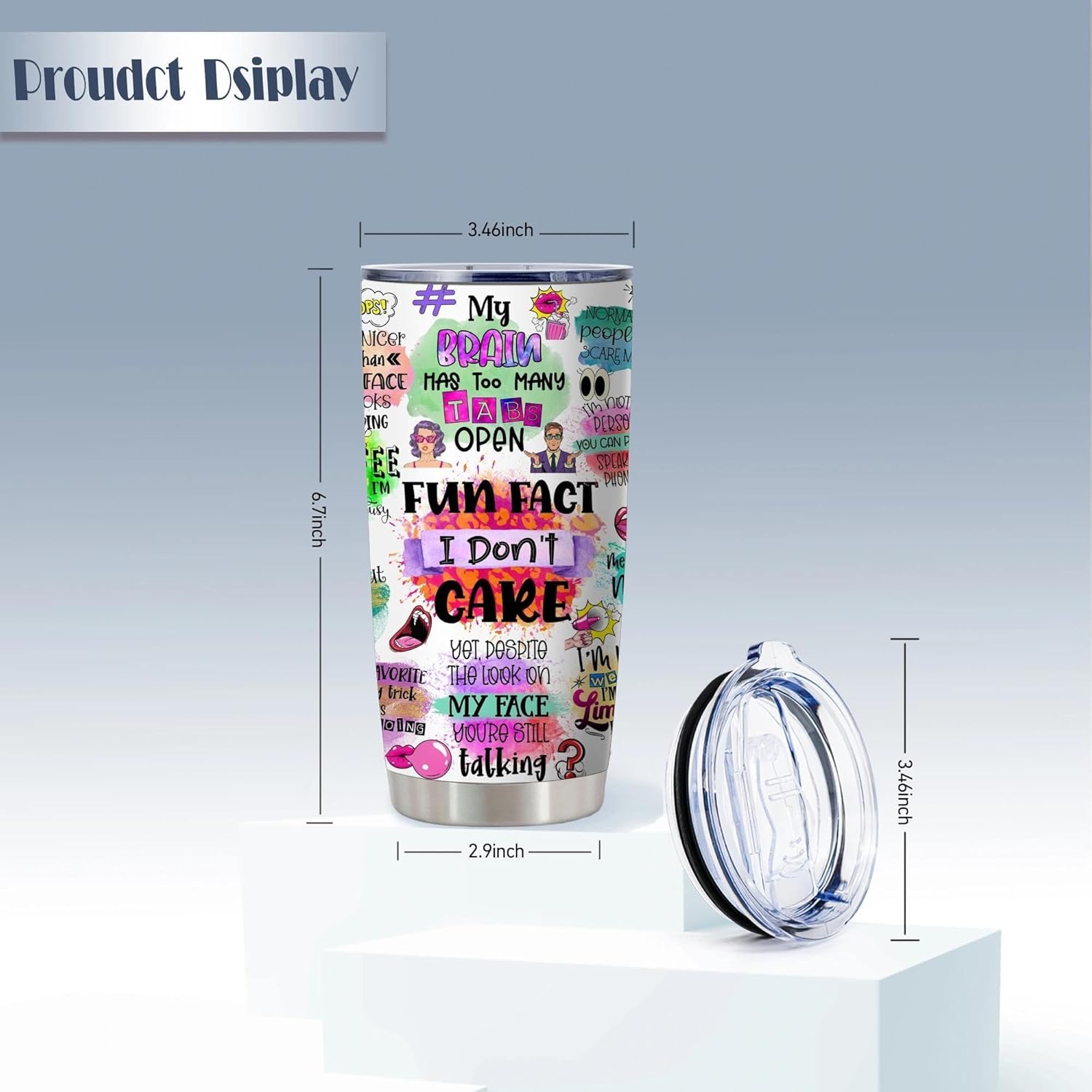 20 Oz Funny Sarcastic Quotes for Women,Birthday Gift for Women Girls,Idea for Best Friend Bestie, Coworker Mom Wife Coffee Travel Mug,Mom's Day Present,Multicoloured Insulated Tumbler with Lid,1 Pcs - Image 5