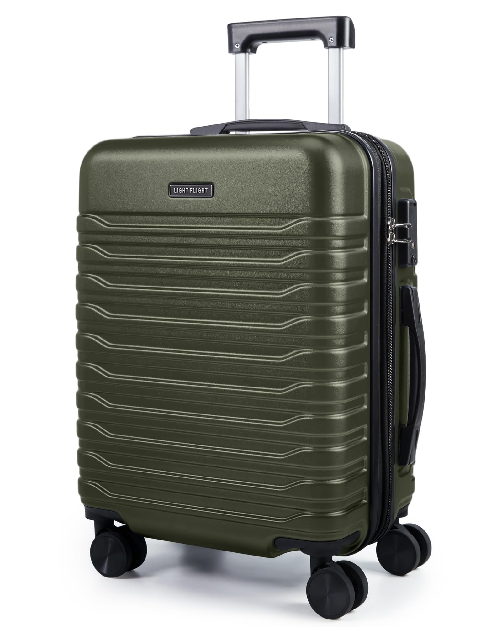 Expandable 20" Carry On Luggage 22x14x9, TSA Lock, Olive