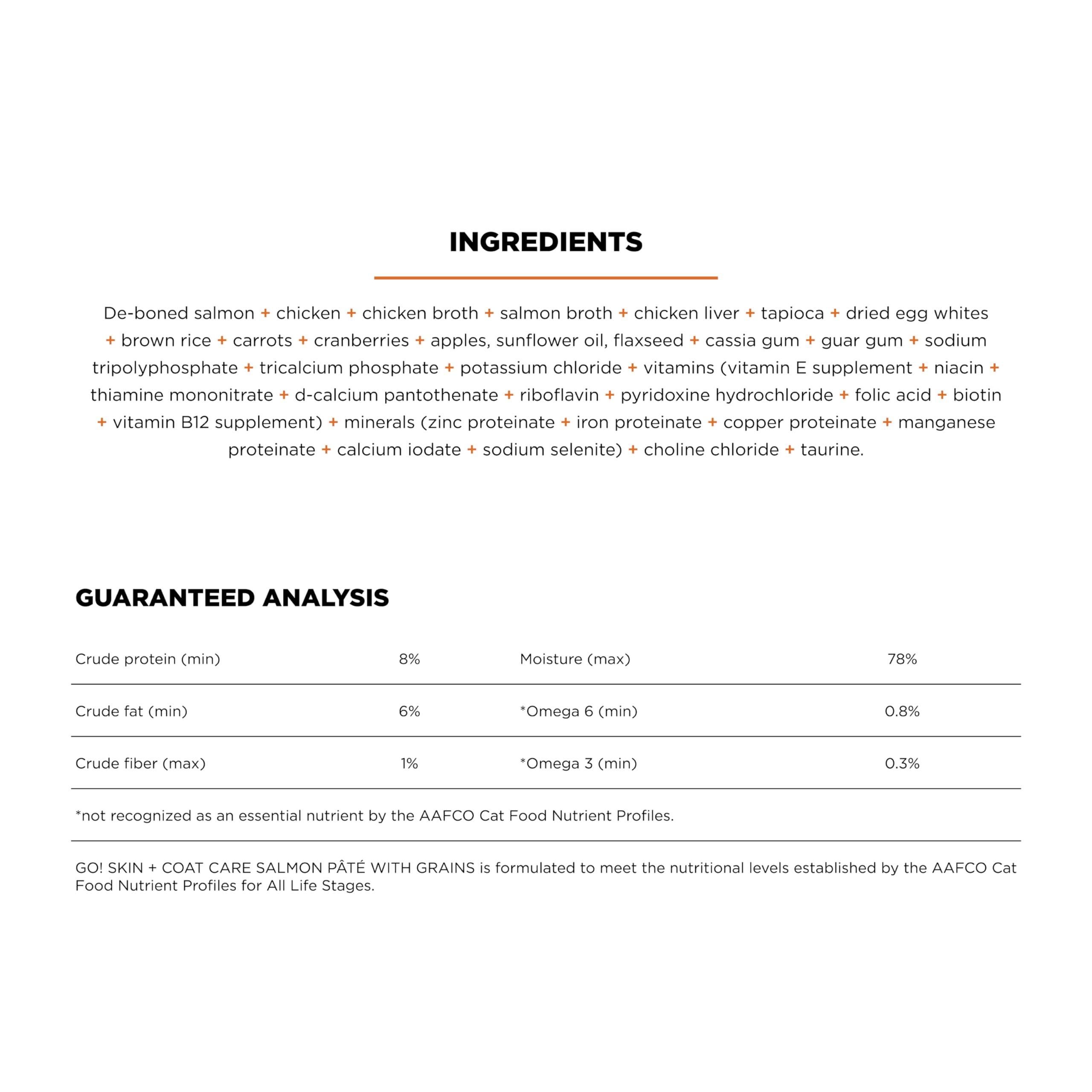 Go! Solutions Skin + Coat Care, Wet Cat Food, Salmon Pâté with Grains for Sensitive Skin, 6.4 oz