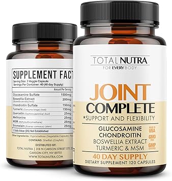 Glucosamine Chondroitin MSM Turmeric 2100mg – Joint Complete Capsules, Advanced Strength Joint Support Supplement for Adults Hands Back Knee Mobility – Bone & Joint Health Supplements for Men & Women