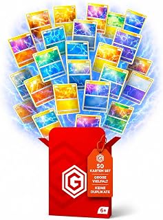 Pokémon Sammelkartenset, 50 Karten ohne Duplikate
