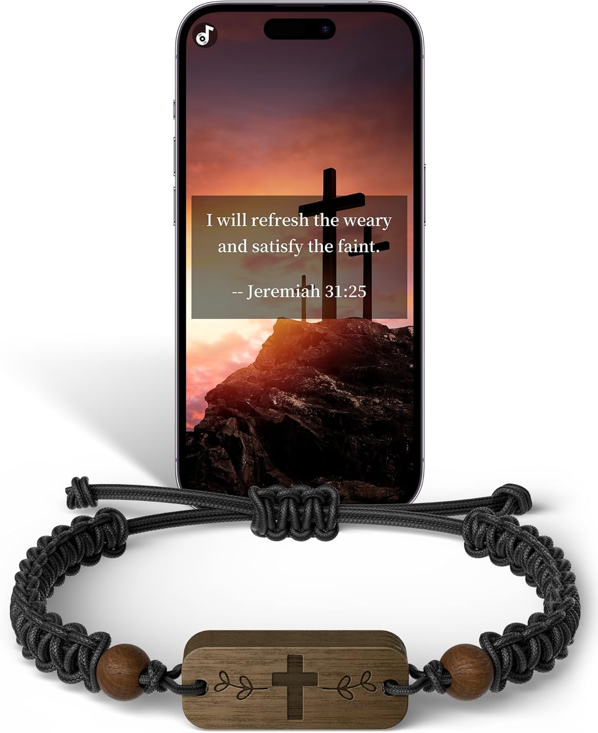 Daily Bible Verse Bracelet | Adjustable Christian Bracelet for Daily Personal Inspiration | Easter Basket Stuffers |Jesus Faith Wristband | Inspirational Christian Presents for Boys Teens Adults