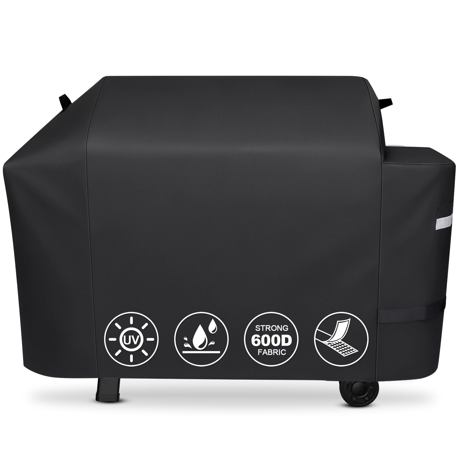 Denmay Copertura Per Barbecue Weber Searwood XL 600, Modello 3400146, Impermeabile E Resistente Ai Raggi UV, Nero