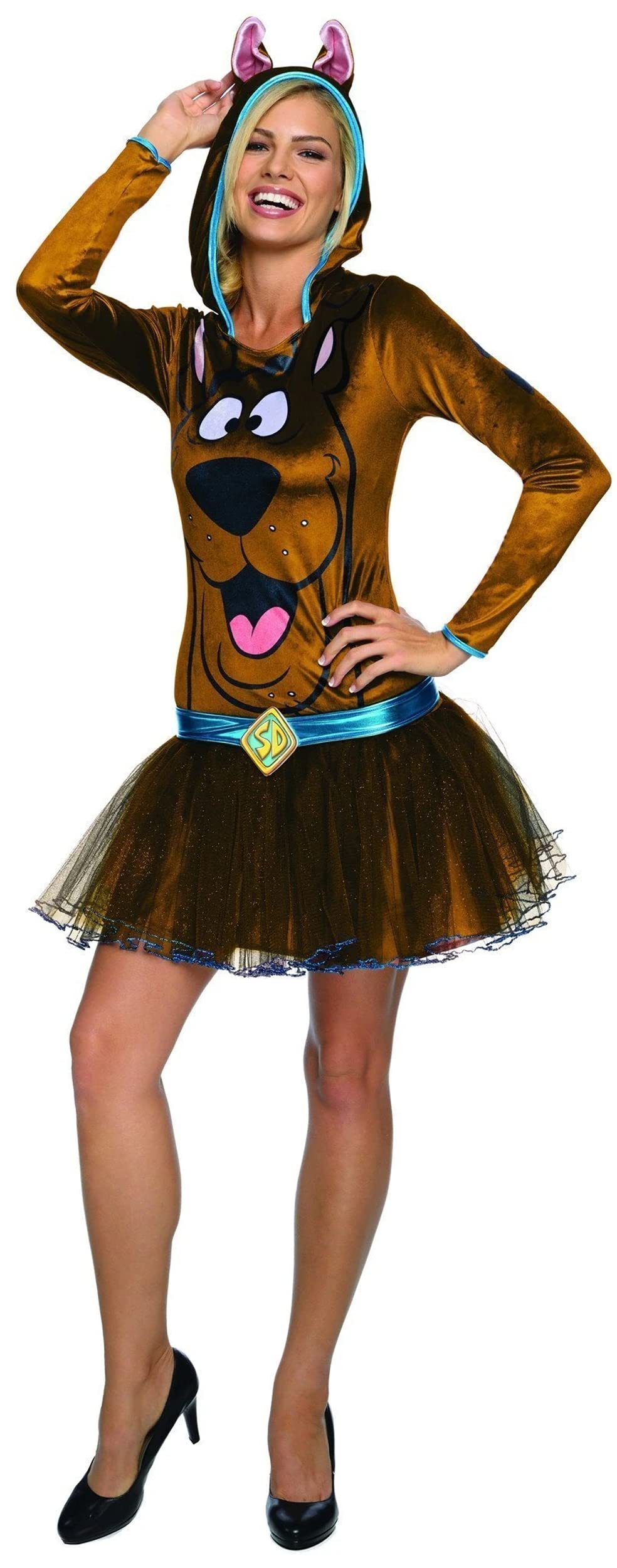 Rubie's Women's Scooby Doo Hooded Costume Dress, Brown, Medium