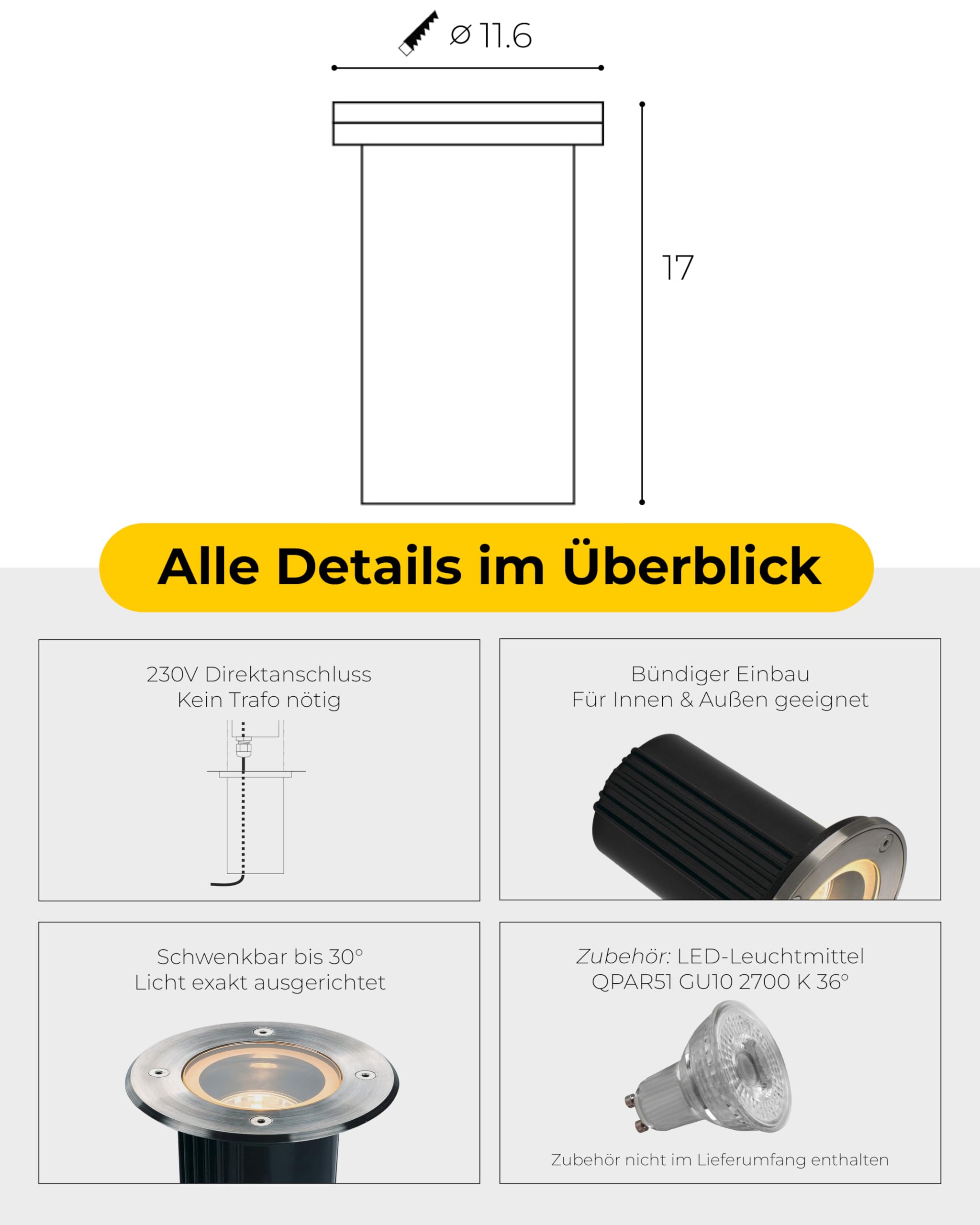 SLV DASAR EXACT 116 Outdoor Bodeneinbauleuchte