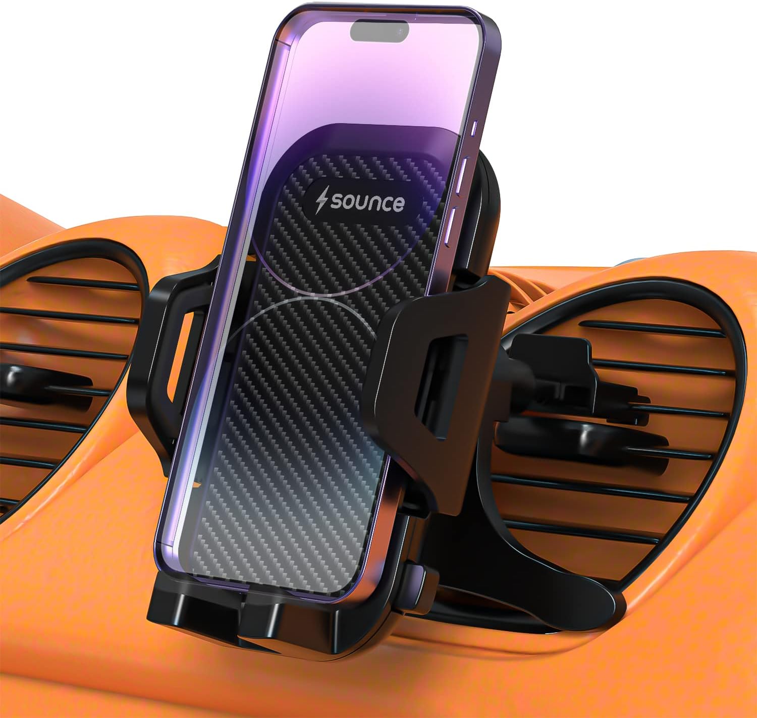 Sounce Adjustable Air Vent Mobile Phone Holder for Car with 360° Rotational, Quick Release Button, Compatible with All Smartphones with 4 to 7-inch Devices (Black)